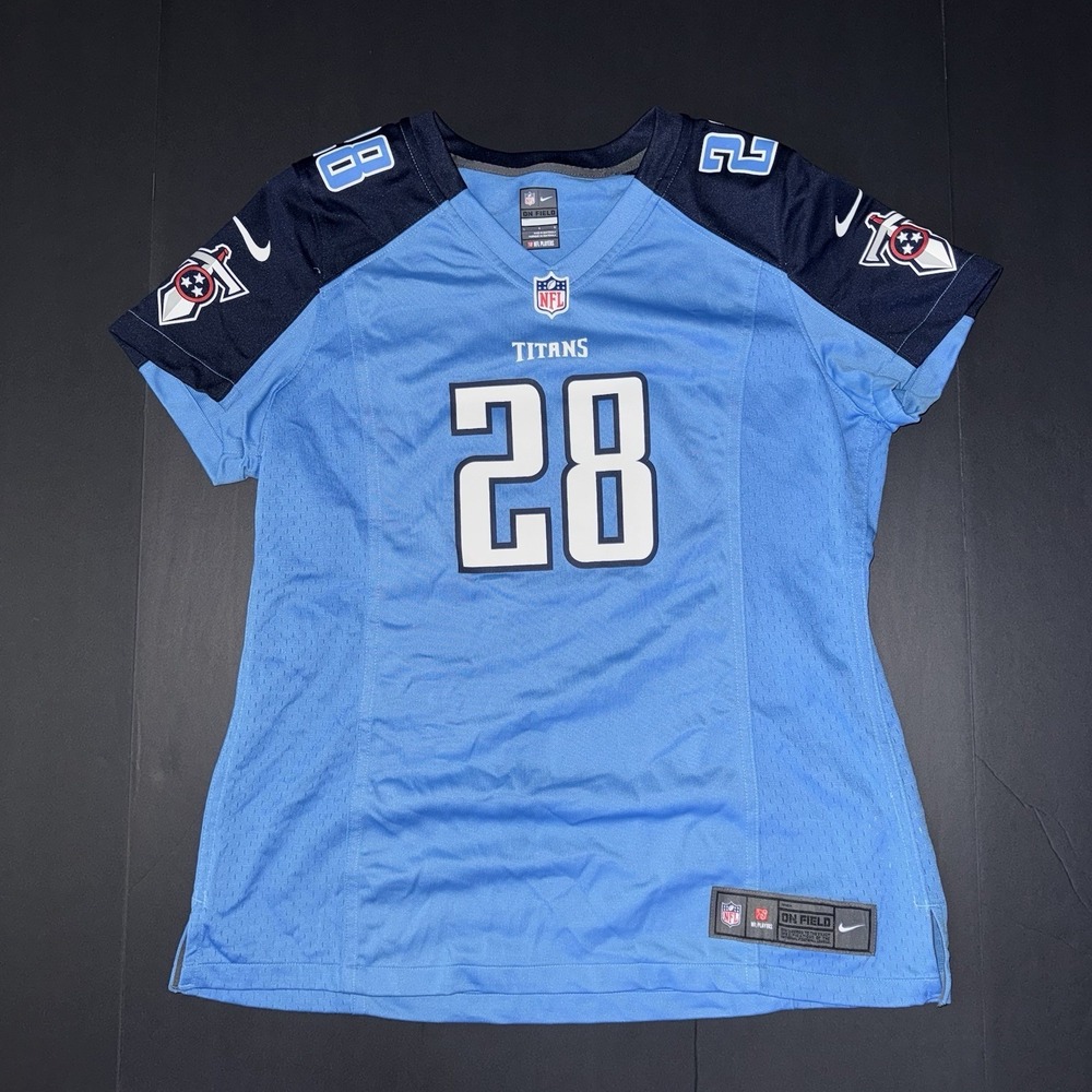 Women's Large Nike Tennessee Titans Chris Johnson #28 NFL Jersey Blue